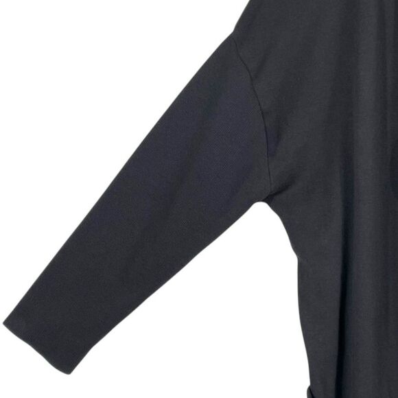 PACT Airplane Cardigan Sweater Size M/L Black Organic Cotton Long Open Front EUC - Picture 8 of 16